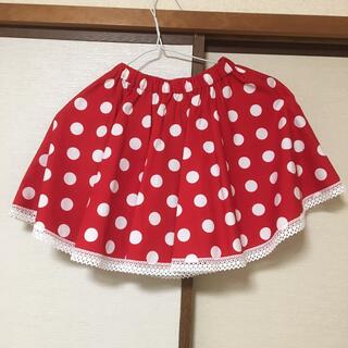 サイズ130〜140 ミニーちゃん水玉フレアスカート ハンドメイド(スカート)