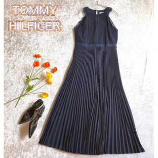 トミーヒルフィガー(TOMMY HILFIGER)の極美品✨ TOMMY HILFIGER　ロングワンピース　プリーツスカート　4(ロングワンピース/マキシワンピース)