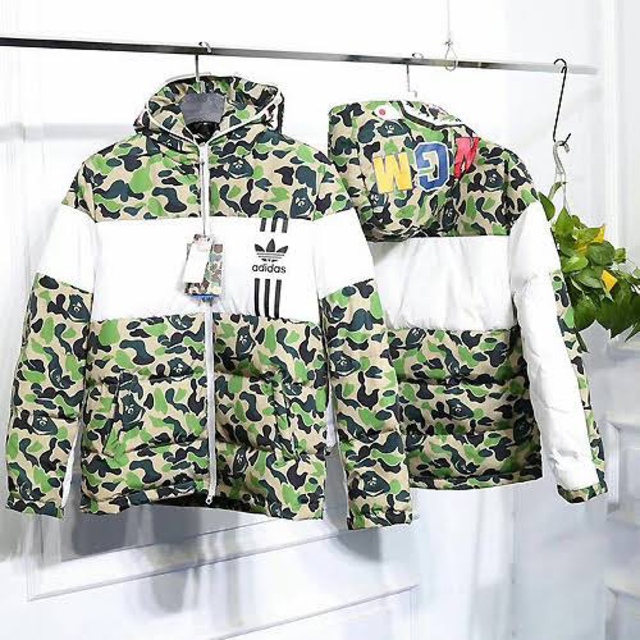 BAPE × Adidas ダウンジャケット　Lサイズ