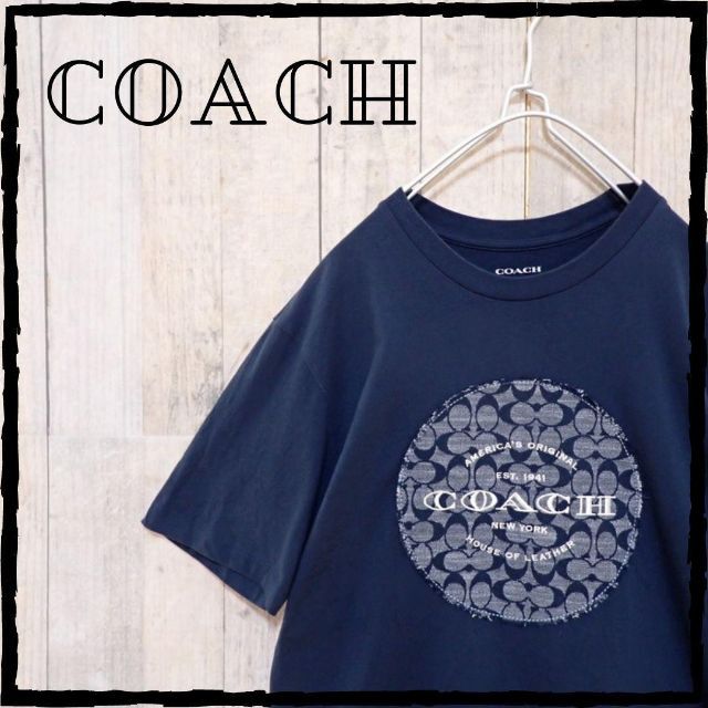 約44㎝身幅美品 人気 COACH coach コーチ シグネチャー ビッグロゴ Tシャツ
