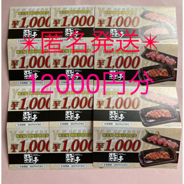 チケット最新☆あみやき亭　株主優待◎12000円分