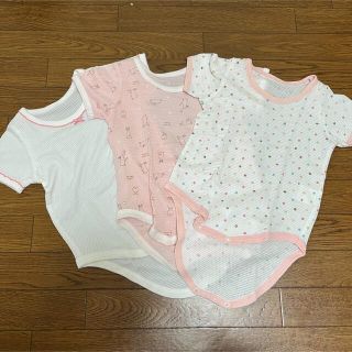 肌着 ロンパース 女の子　シャツ　80㎝　3枚セット(肌着/下着)