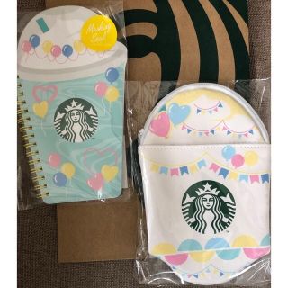 スターバックスコーヒー(Starbucks Coffee)のスターバックス フラペチーノ ペンシルケース&リングノート マスキングシール付(ノート/メモ帳/ふせん)