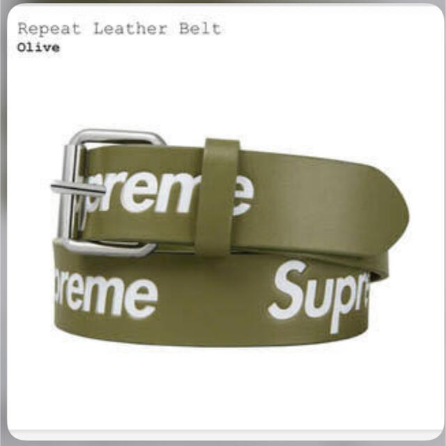 Supreme Repeat Leather Belt "Olive"