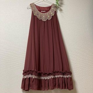 アクシーズファム(axes femme)のアクシーズファムのボルドー色のドレス✩.*˚(ミディアムドレス)