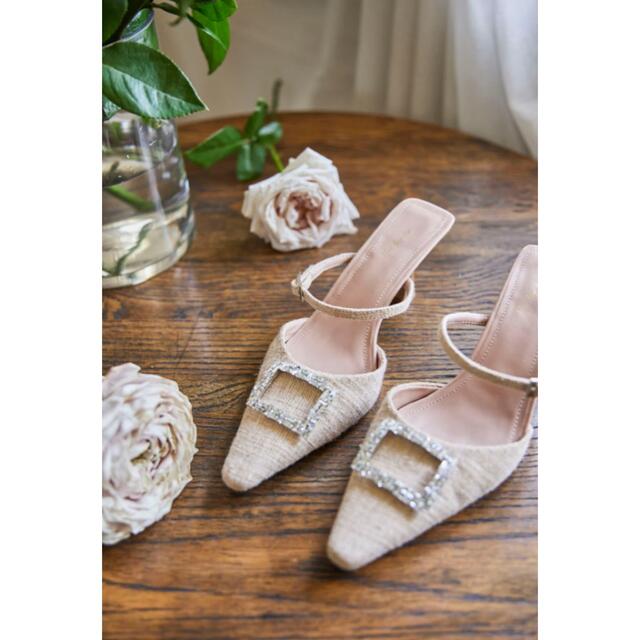 Her lip to(ハーリップトゥ)のherlipto  Linen Blend Crystal Mules レディースの靴/シューズ(ミュール)の商品写真