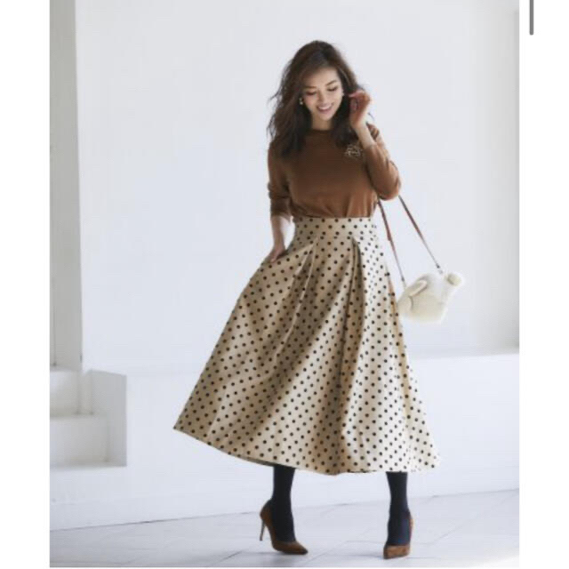 seventen by miho kawahitoフロッキードットスカート- セブンテンバイミホカワヒト フロッキードットスカート フレア ロング S