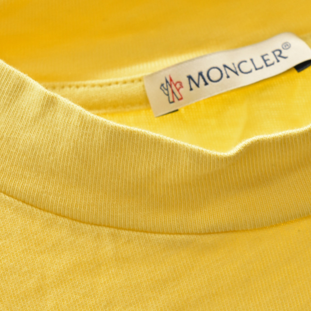 MONCLER モンクレール 22SS STUDS LOGO TEE S/S H10918C00015 8390T スタッズロゴプリント半袖Tシャツ  イエロー
