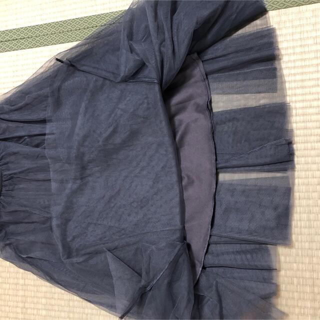 clear(クリア)の新品タグ付き　ダークグレー　チュールスカート レディースのスカート(ロングスカート)の商品写真