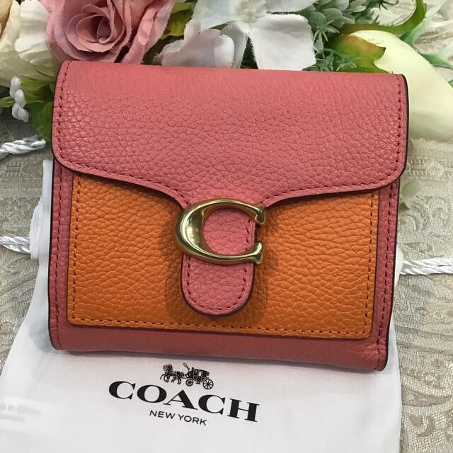 COACH コーチ 折り財布 ピンク×オレンジ VYsLJumoxa