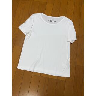 フォクシー(FOXEY)の【美品】FOXEY ビジュー付 Tシャツ 42サイズ(Tシャツ(半袖/袖なし))