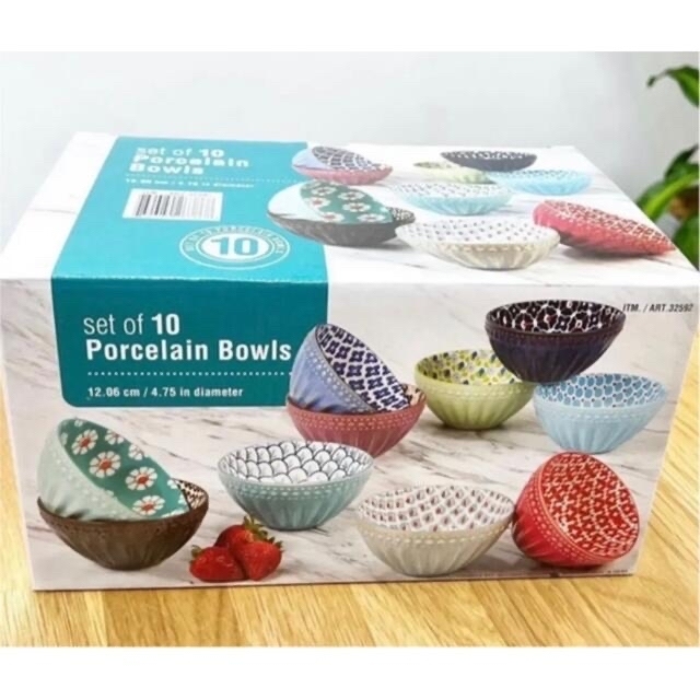 コストコ(コストコ)の最安値 コストコ☆Set of 10 Porcelain Bowls 送料無料 インテリア/住まい/日用品のキッチン/食器(食器)の商品写真