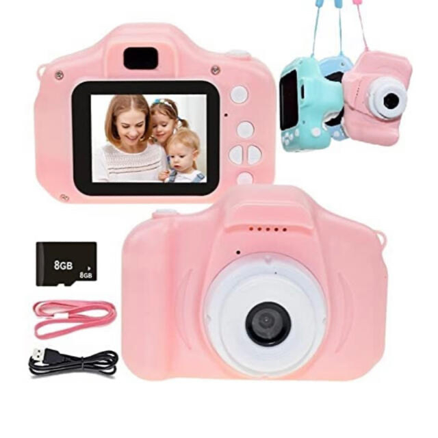 キッズカメラ 2点セット 子供用デジタルカメラ SDカード 子どもカメラ