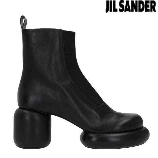 Jil Sander(ジルサンダー)のジルサンダーJilsander 新品スムースレザーアンクルヒールブーツ ブラック レディースの靴/シューズ(ブーツ)の商品写真