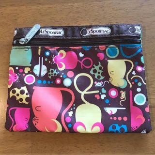 レスポートサック(LeSportsac)のLeSportsac フラットポーチ　ねずみ(ポーチ)