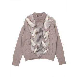 アメリヴィンテージ(Ameri VINTAGE)のFUR BRAID CABLE KNIT(ニット/セーター)