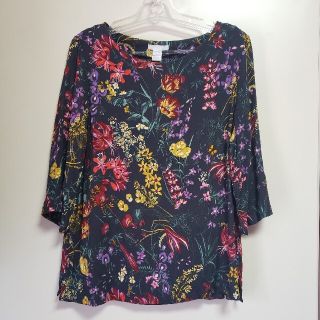 エイチアンドエム(H&M)の新品★花柄ブラウス(カットソー(長袖/七分))