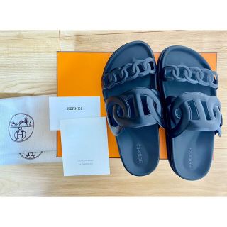 エルメス(Hermes)のHERMES エルメス サンダル エクストラ 黒 37 超美品(サンダル)