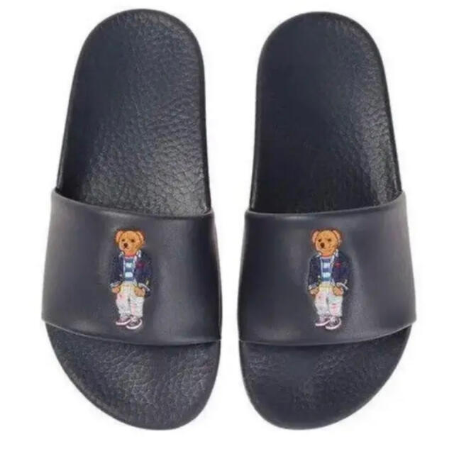 POLO RALPH LAUREN(ポロラルフローレン)のタイムセール⚠️ POLO RALPH LAURENポロベア刺繍入りサンダル紺 メンズの靴/シューズ(サンダル)の商品写真