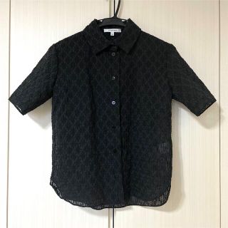 カルヴェン(CARVEN)のCARVEN カルヴェン ブラウス シャツ 半袖 ブラック 黒(シャツ/ブラウス(半袖/袖なし))