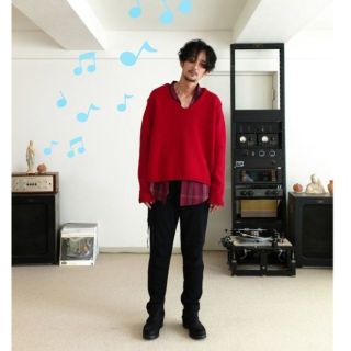 サンシー(SUNSEA)のSUNSEA サンシー RED TARTAN ZIP SHIRT(シャツ)