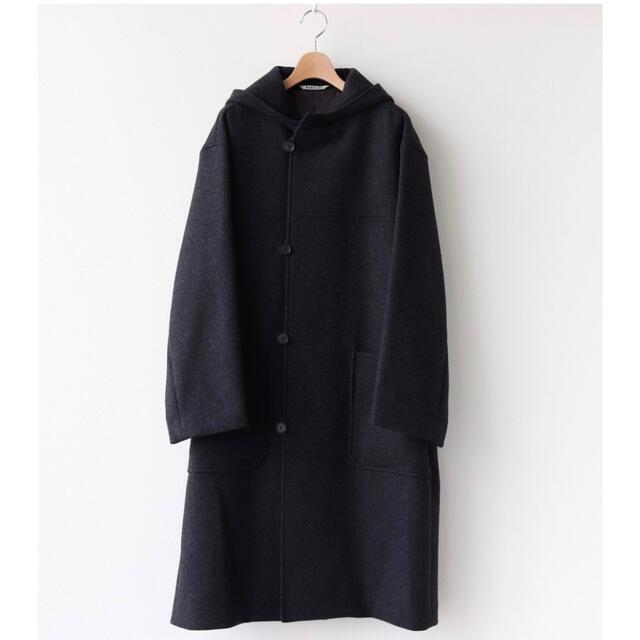 AURALEE(オーラリー)のAURALEE (オーラリー)LIGHT MELTON HOODED COAT メンズのジャケット/アウター(チェスターコート)の商品写真