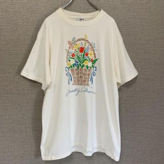 90s ビンテージ　アメリカ製　USA製　tee 花 フラワー　花束　古着(Tシャツ/カットソー(半袖/袖なし))