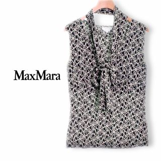 マックスマーラ(Max Mara)の☆MaxMara☆白タグ☆ノースリーブ☆ブラウス☆タイ付き☆マックスマーラ☆(シャツ/ブラウス(半袖/袖なし))