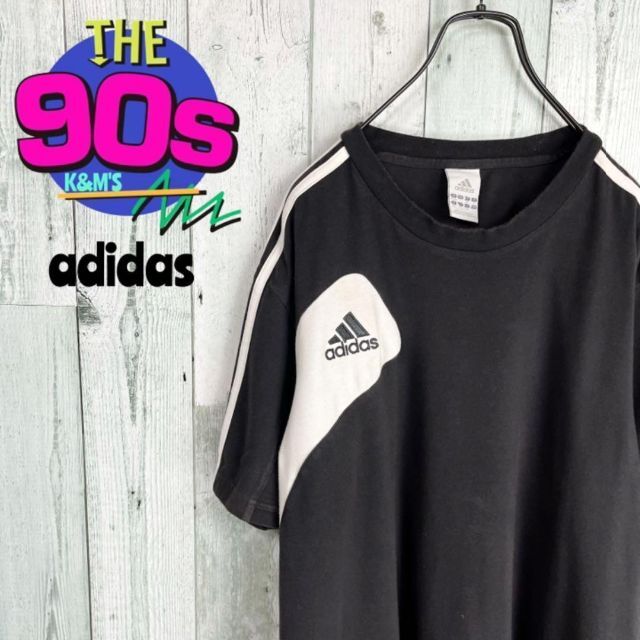 adidas(アディダス)の90's adidas アディダス ロゴ刺繍　三本ライン ゆるだぼ Tシャツ メンズのトップス(Tシャツ/カットソー(半袖/袖なし))の商品写真