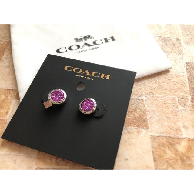 COACH(コーチ)のCOACH コーチ ピアス オープン サークル シルバー / パープル レディースのアクセサリー(ピアス)の商品写真