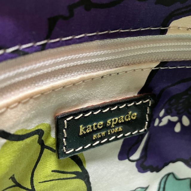 kate spade new york(ケイトスペードニューヨーク)のkate spade ケイトスペード 花柄 巾着 レザー ラフィア かごバッグ レディースのバッグ(かごバッグ/ストローバッグ)の商品写真