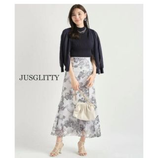 JUSGLITTY - 【新品タグ付き】JUSGLITTY チュール刺繍レーススカートの