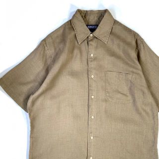 ポロラルフローレン(POLO RALPH LAUREN)のLAND’S END ランズエンド 半袖 シャツ ブラウン 90s 00s 古着(シャツ)