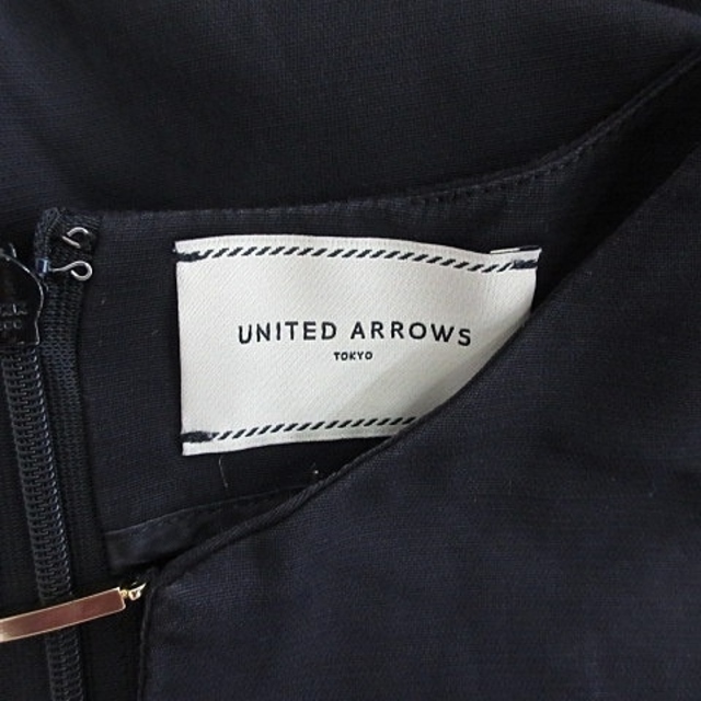 UNITED ARROWS(ユナイテッドアローズ)のユナイテッドアローズ ワンピース チュニック 七分袖 ひざ丈 黒 38 レディースのワンピース(ひざ丈ワンピース)の商品写真