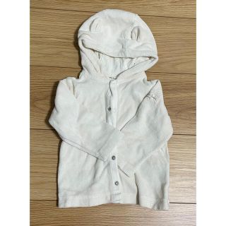 ベビーギャップ(babyGAP)の耳付き　パーカー　白　オーガニックコットン　GAP 70(カーディガン/ボレロ)