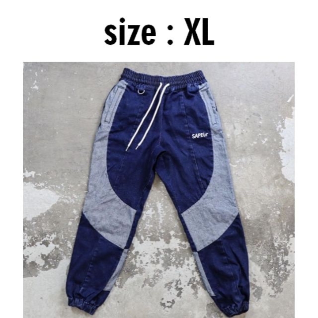 SAPEur サプール デニム トラックパンツ インディゴ XL SAPEur サプール デニム トラックパンツ インディゴ XL