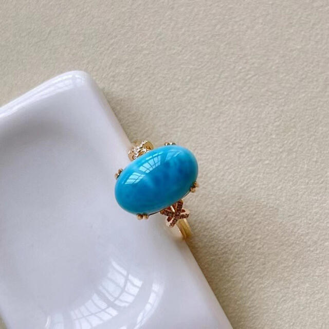 ⭐︎【天然】ラリマー リング k18 3.9g | estanciamontagner.com.br