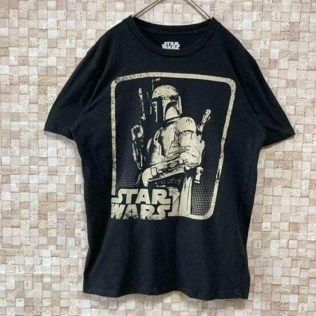 古着半袖tシャツレトロ黒くすみブラックバンドT風スターウォーズムービープリント メンズのトップス(Tシャツ/カットソー(半袖/袖なし))の商品写真