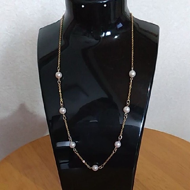 日本に あこや真珠 ハーフステーションネックレス K16gp ハンドメイド 日本に あこや真珠 ハーフステーションネックレス K16gp ハンドメイド
