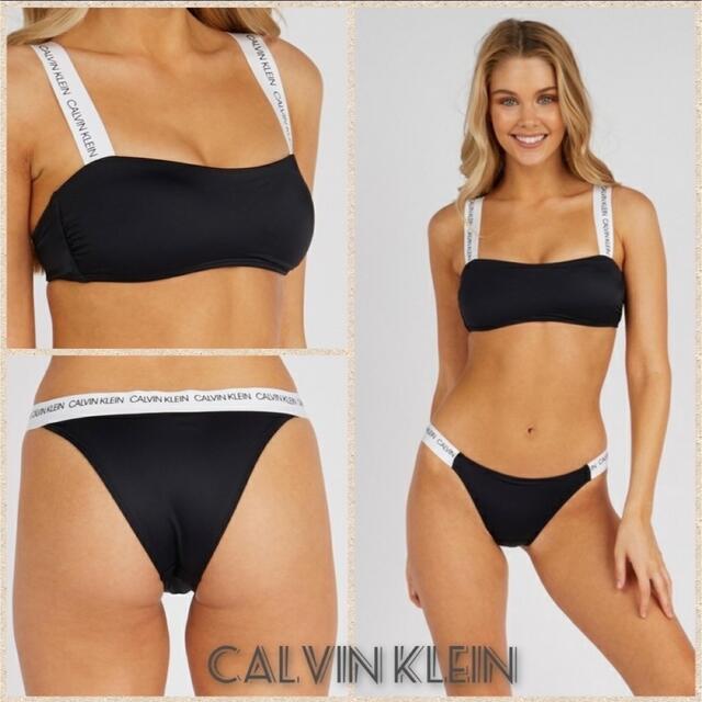 Calvin Klein(カルバンクライン)のCalvin Klein カルバンクライン ロゴビキニ　水着　ブラックXS レディースの水着/浴衣(水着)の商品写真