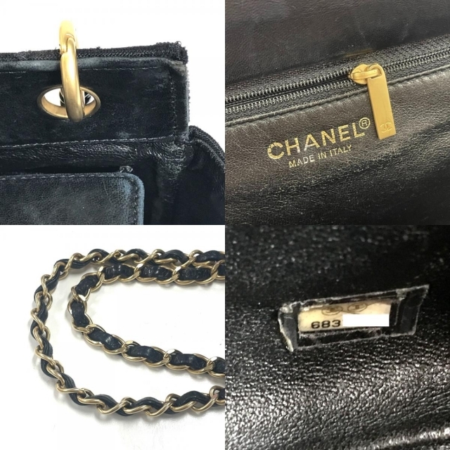 シャネル CHANEL ココマーク チョコバー チェーン トートバッグ ジャージ ブラック