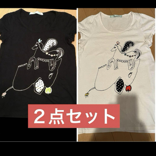 フランシュリッペ(franche lippee)の【期間限定】フランシュリッペTシャツ　パズル柄　白、黒２点セット(Tシャツ(半袖/袖なし))