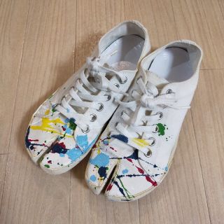 マルタンマルジェラ(Maison Martin Margiela)のメゾンマルジェラ  Tabi ペンキ ペイントキャンバス スニーカー(スニーカー)