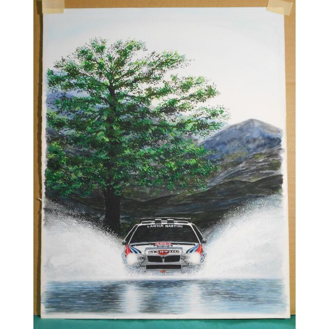 原画　　LANCIA 　DELTA S4 　「 River crossing」