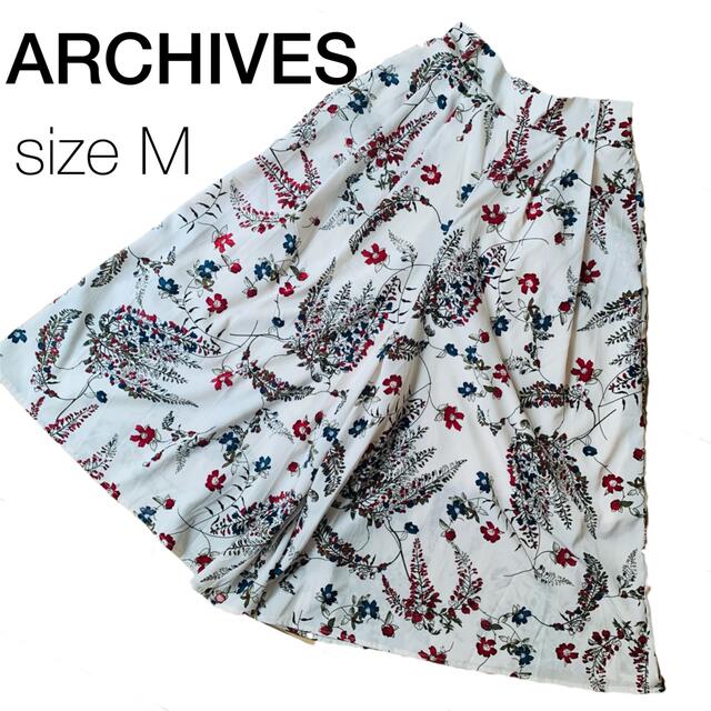 archives(アルシーヴ)のARCHIVES ボタニカル柄ガウチョパンツ 花柄 Mサイズ シフォン素材 レディースのパンツ(カジュアルパンツ)の商品写真