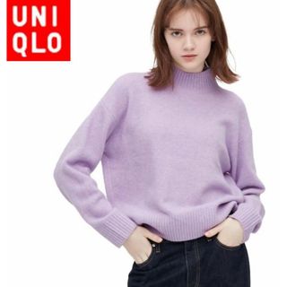 ユニクロ(UNIQLO)の4/9〆◎UNIQLOパープル可愛いニットセーターふわふわGUスカートしまむら好(ニット/セーター)