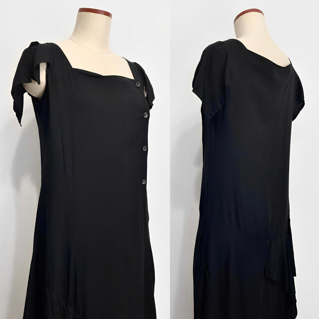Yohli Yamamoto 20SS フラシ布 変形ロングワンピース 黒 1 人気新品