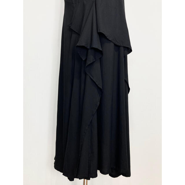 Yohli Yamamoto 20SS フラシ布 変形ロングワンピース 黒 1-