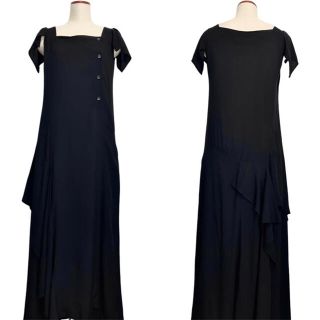 Yohji Yamamoto - Yohli Yamamoto 20SS フラシ布 変形ロングワンピース