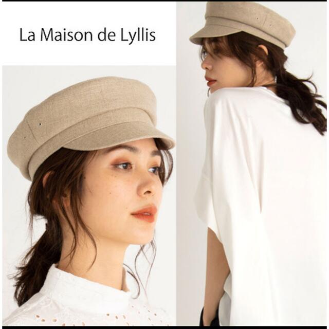 La Maison de Lyllis(ラメゾンドリリス)の新品【La Maison de Lyllis】リネンマリンキャップ　ベージュ レディースの帽子(キャスケット)の商品写真